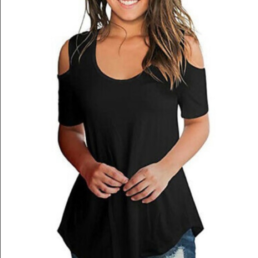 Papa Women’s Black Off Shoulder T-shirt loose fit